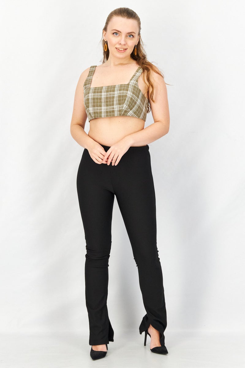 Asos Design Women Square Neck Sleeveless Checkered Top, Multicolor - Image 3